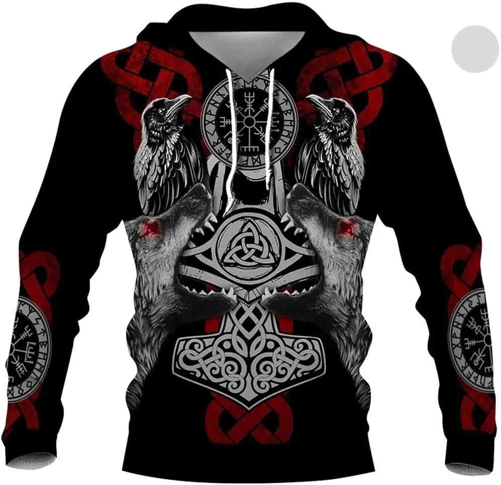 2023 neuer Herbst-Hoodie für Herren mit Wolf-Print, 3D-Sweatshirt, urban, trendig, vielseitig kombinierbar, Oversized-Oberteil, Kapuzenpullover, Herrenbekleidung