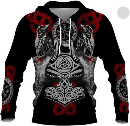 2023 neuer Herbst-Hoodie für Herren mit Wolf-Print, 3D-Sweatshirt, urban, trendig, vielseitig kombinierbar, Oversized-Oberteil, Kapuzenpullover, Herrenbekleidung