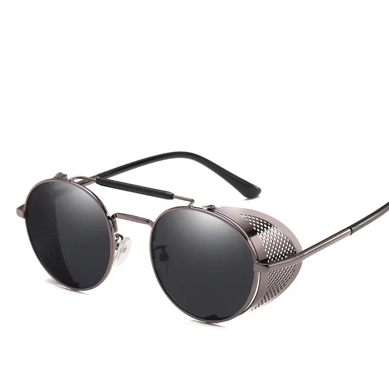 MUSELIFE Retro Round Metal Sunglasses Steampunk Men Women Brand Designer Glasses Oculos De Sol Shades UV Protection