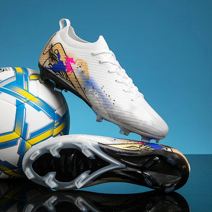 New Men Football Boots Cleats Non-Slip Match Ultralight Soccer FG Training Shoes Soccer Shoes Long Spikes Outdoor Drop Shipping