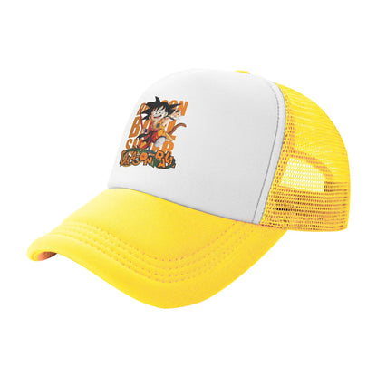 Dragon Ball Z Trucker Hat Super Saiyan Son Goku Hat Sun Hat Sun Caps Adjustable Snapback Caps Mesh Baseball Caps Wholesale New