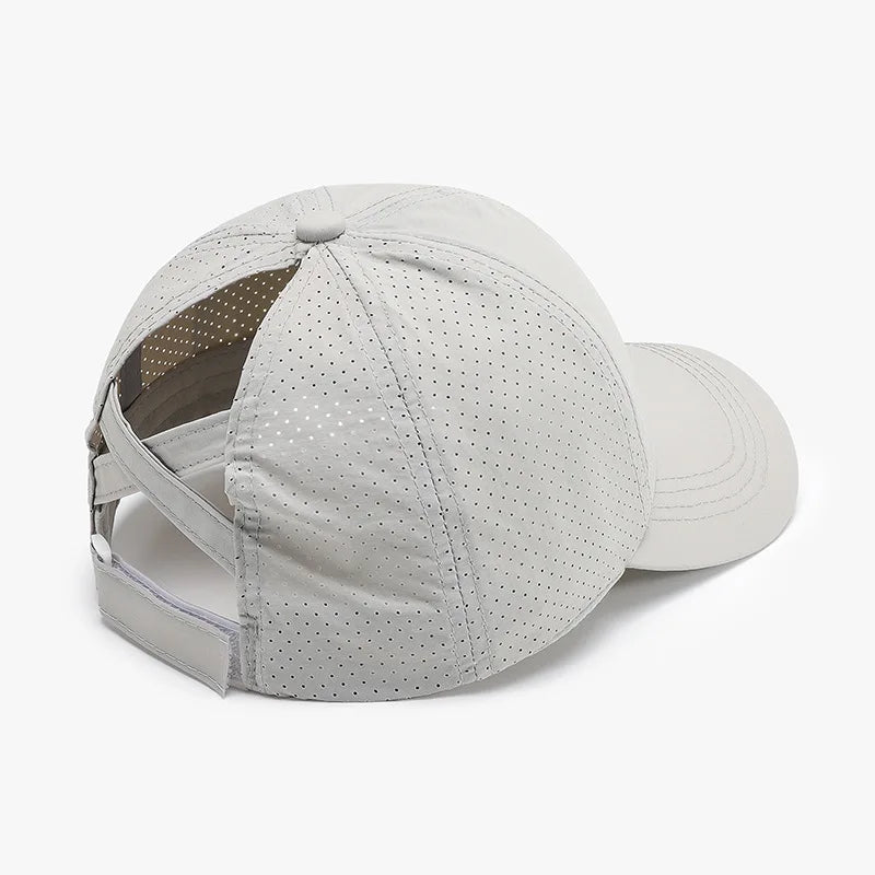 Lightweight Soft Top Baseball Cap for Women, Summer Cross Leakage Ponytail Breathable Mesh Outdoor Sun Protection Duckbill Cap