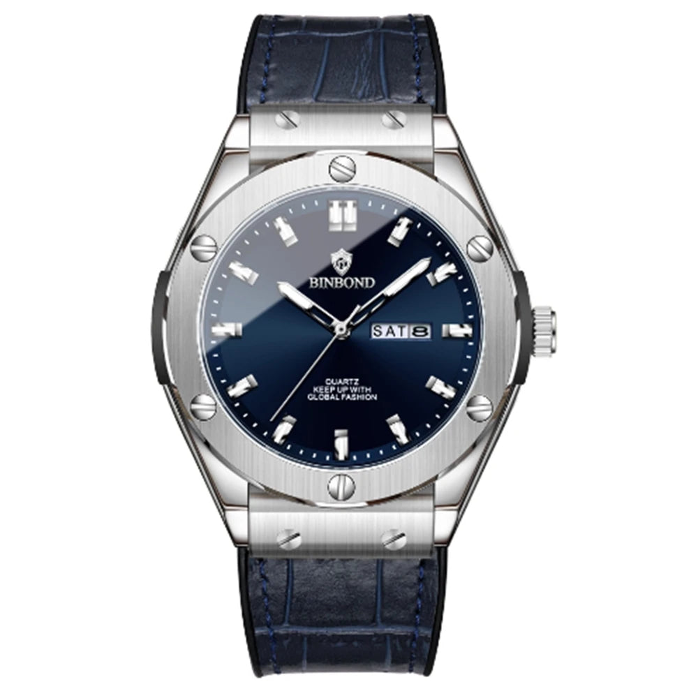 Montre en cuir pour homme, style décontracté et professionnel, montre de luxe pour homme, montres automatiques, montres-bracelets à quartz tendance pour homme, Relojes De Hombre