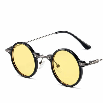 Runde Sonnenbrillen für Männer und Frauen, Retro-Steampunk-Sonnenbrillen, Herren- und Damenbrillen, Marken-Designerbrillen, Metallrahmen, Sonnenbrillen, Oculos De Sol