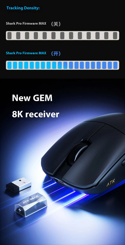 ATK Blazing Sky F1 V2 Ultra Max Wireless Gaming Mouse Dual-Mode Lightweight PAW3950Ultra Dual 8K Low Latency Ergonomic Extreme