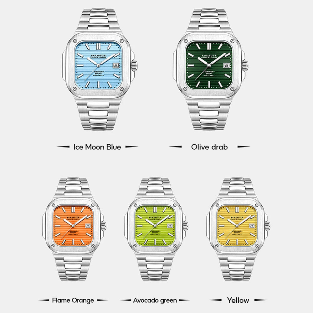 Montre de luxe automatique pour homme FARASUTE, mouvement Miyota9019, ultra-fine (8,9 mm), luminescente, étanche à 5 ATM