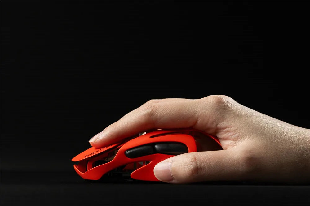Angry Miao Infinity Gaming Wireless Mouse Hot-Swappable Metal Ultralight Hollow PAW3950 Dual 8K Wired Tri-Mode Orange
