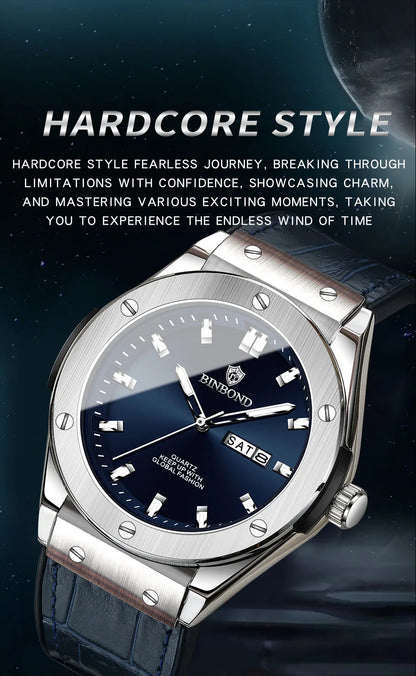 Montre en cuir pour homme, style décontracté et professionnel, montre de luxe pour homme, montres automatiques, montres-bracelets à quartz tendance pour homme, Relojes De Hombre