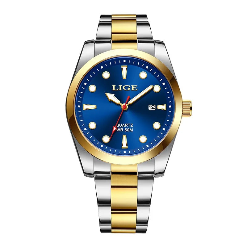 LIGE Luxusuhren für Herren, Freizeit- und Business-Uhren, Herrenmode, wasserdichte Militär-Quarzarmbanduhren für Herren, Montre Homme