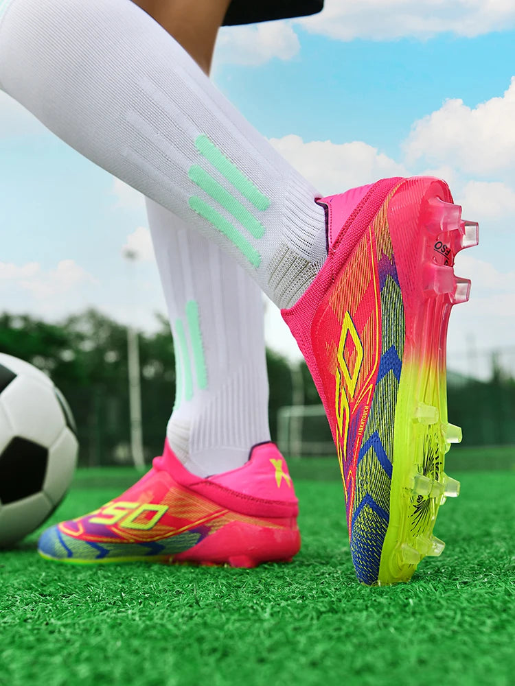Botas de fútbol para hombre New Society para césped, tenis deportivos para adulto, transpirables y ultraligeras, zapatillas de fútbol para exteriores