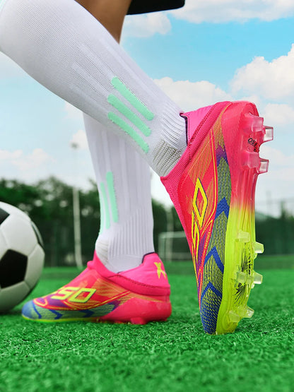 Botas de fútbol para hombre New Society para césped, tenis deportivos para adulto, transpirables y ultraligeras, zapatillas de fútbol para exteriores