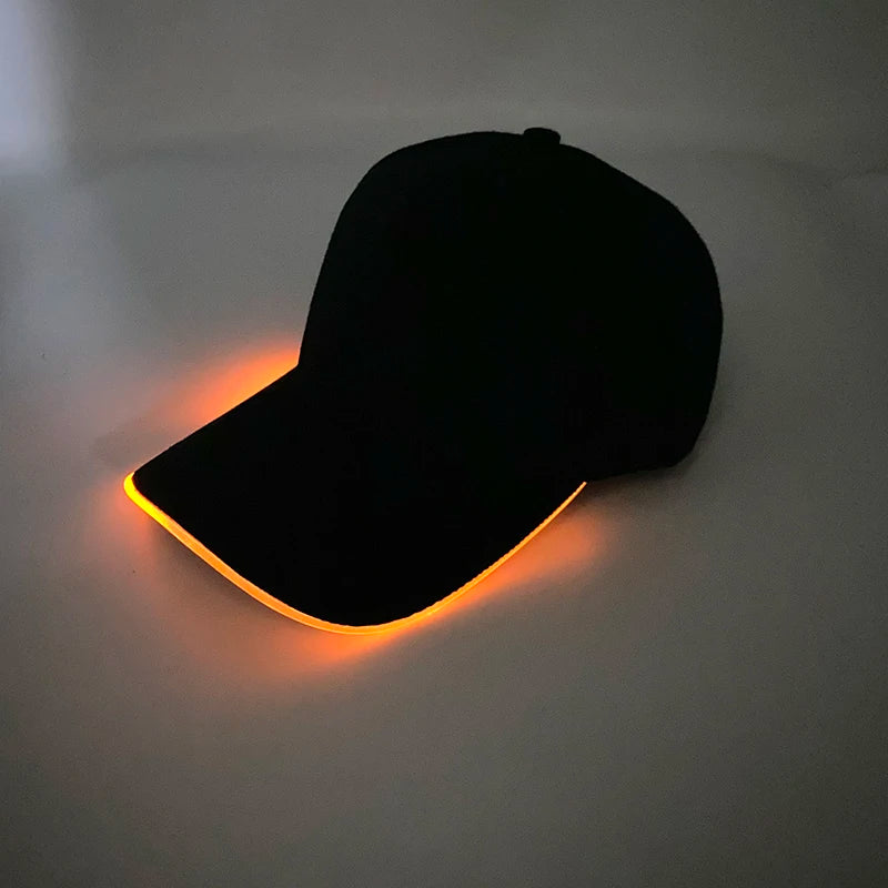 Fashion Glowing Baseball Cap LED Light Up Hip Hop Hat Bar Club Props Fluorescent Hat Men Women DJ Dance Supplies Costume