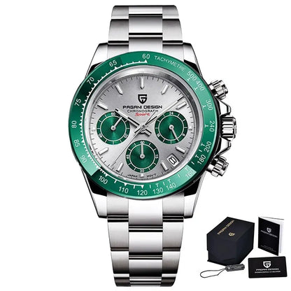 PAGANI DESIGN 2025 New Men's Watches Luxury Rose Gold Quartz Watch For Men 100M Waterproof Sports Chronograph Wristwatch Men