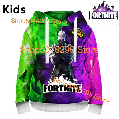 Sweatshirt com Estampado de Herói Fortnite, Jogo Popular, para Rapazes e Raparigas, Roupa 3D Casual, Hoodie para Crianças, Adultos, Homens e Mulheres, Pullover de Primavera e Outono