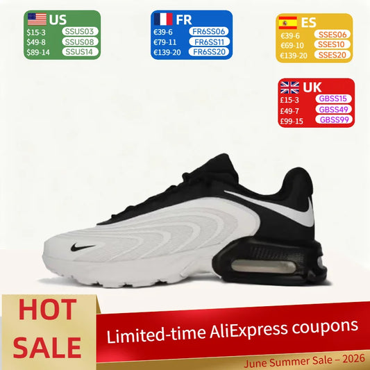 Nike Air Max Fire Comfortable and Wear-Resistant Shock Absorbing Wraparound Running Shoes for Men,Light Gray and BlackIR0819-101