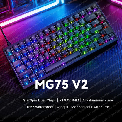 IROK MG75 PRO MG75 Max Magnetic Gaming Mechanical Keyboard RT0.001mm 8K 0.125ms Delay Aluminium RGB Hot Swap Wired Game Keyboard