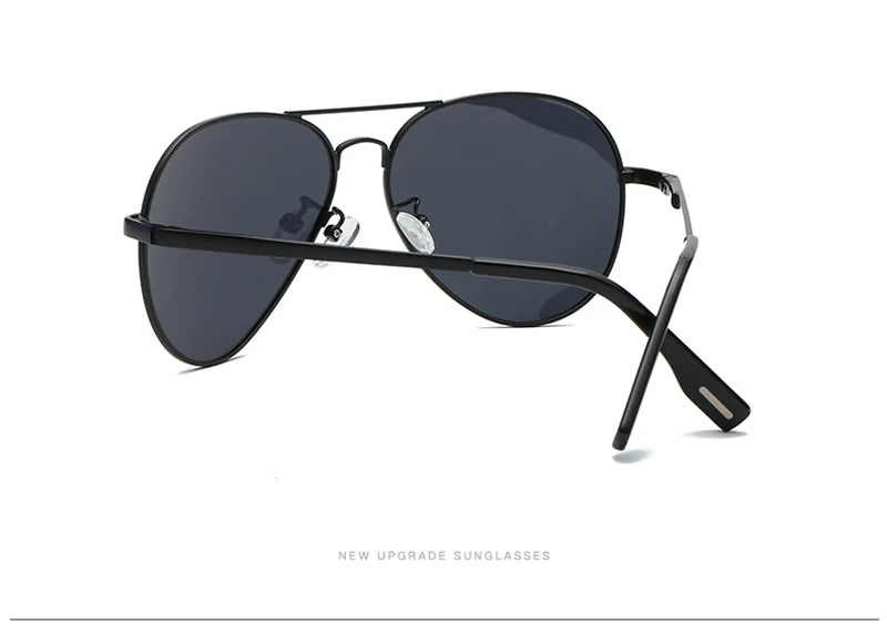 Classic Big Pilot Polarized Sunglasses Men Luxury Metal Black Aviation Sun Glasses Male Fashion Driving Vacation Shades UV400