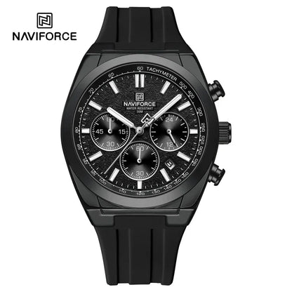 Montre-bracelet pour homme NAVIFORCE – Style luxe et sportif, mouvement à quartz, affichage 24 heures, guichet date, chronographe, étanche – Idée cadeau pour homme