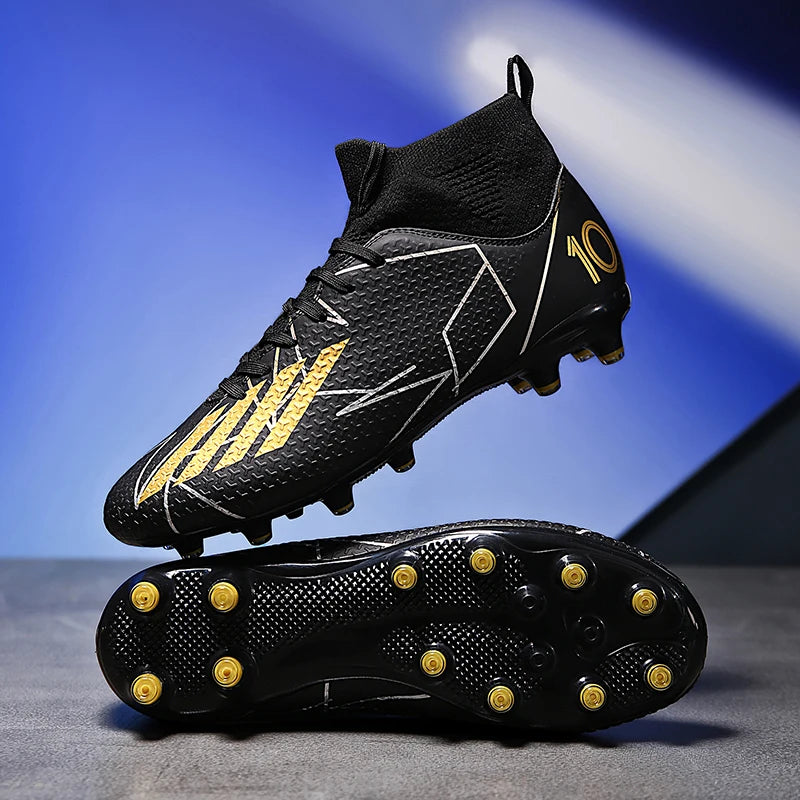 Nouvelles chaussures de football pour hommes, ultralégères, pour intérieur et extérieur, de haute qualité, à haute cheville, antidérapantes, chaussures de sport, futsal antidérapantes