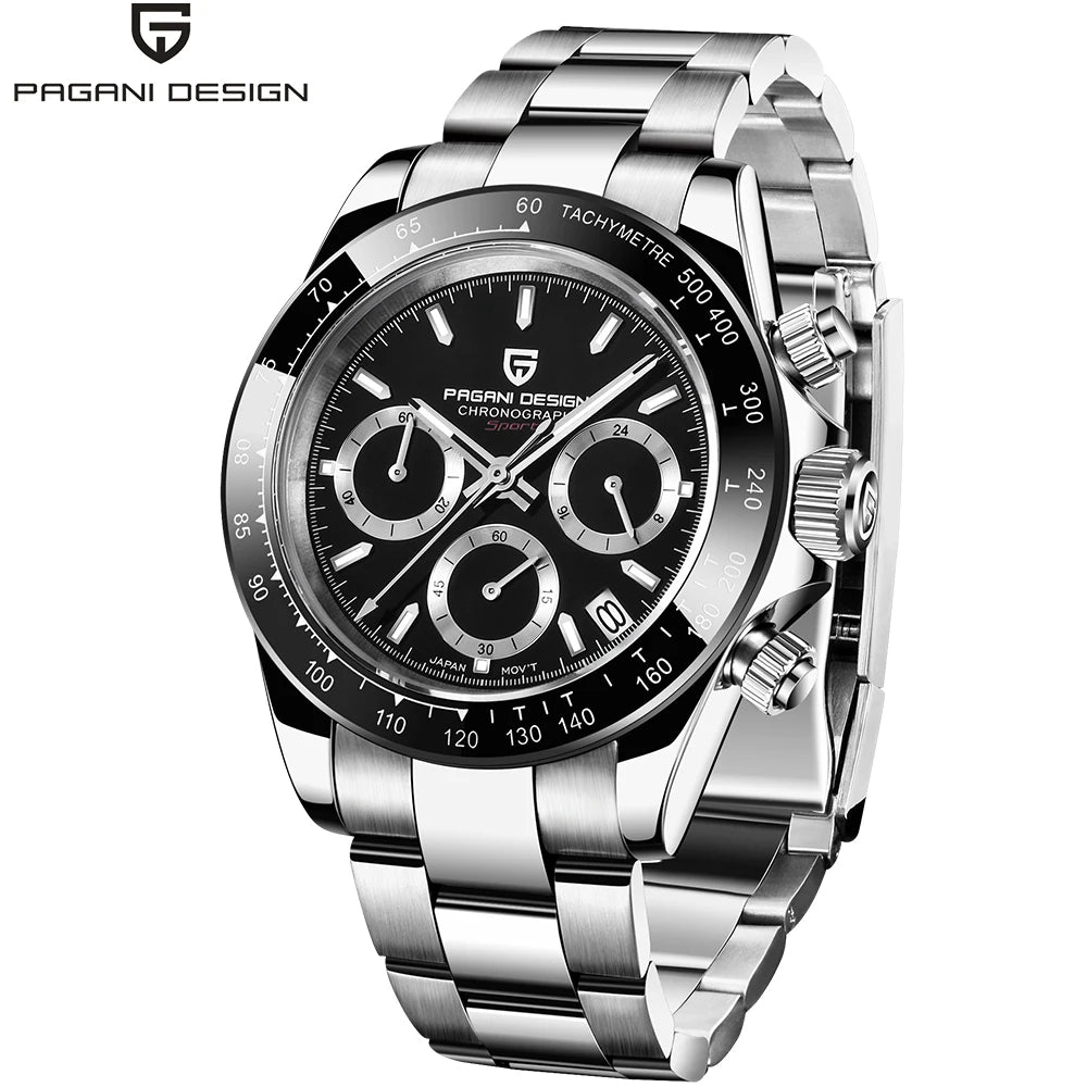 Orologio cronografo da uomo PAGANI DESIGN – Orologio da polso al quarzo di lusso, luminescente e impermeabile.
