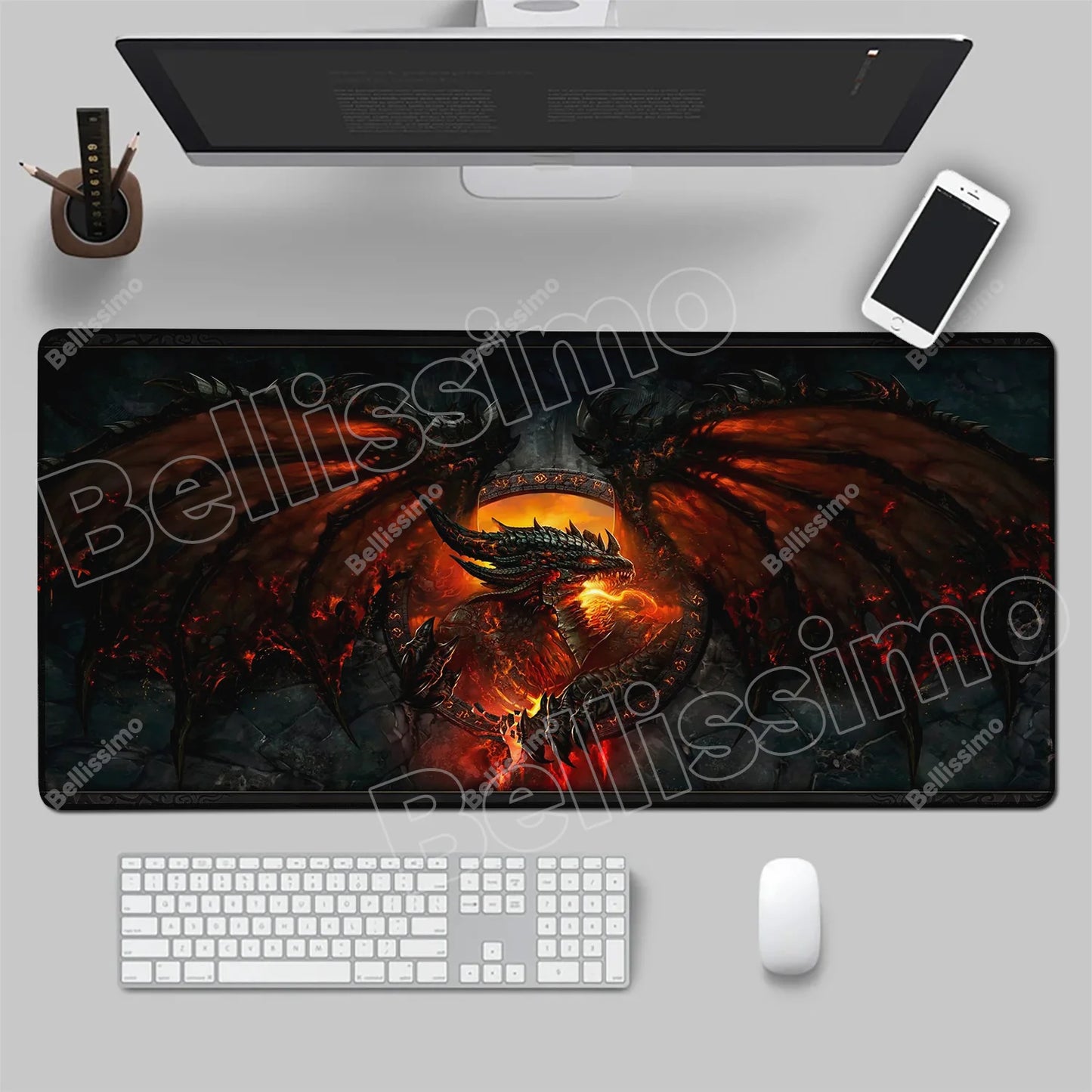 World Of Warcraft 90x40 Μεγάλο Gaming Mouse Pad Επιφάνειας Γραφείου για Παιχνίδια Csgo, Φυσικό Καουτσούκ, Μεγάλο Gamer XXL Mousepad Υπολογιστή