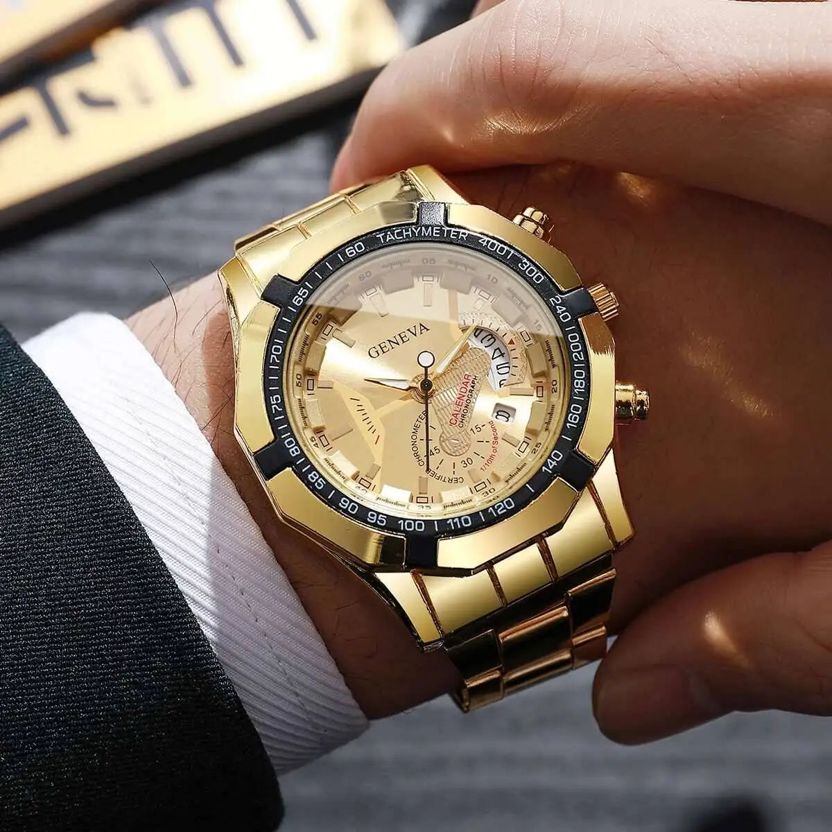 Montres de mode pour homme, montres d'affaires, montres de luxe à grand cadran avec calendrier, montres à quartz pour homme, Reloj Hombre (sans boîte)