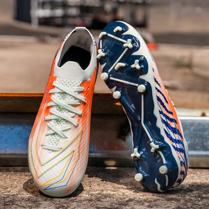 Chaussures de football unisexes pour hommes, modèle AG FG, avec tige en polyuréthane résistant et crampons en caoutchouc robustes, idéales pour les matchs de football en extérieur, sur gazon et pour les activités sporti