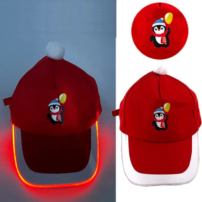 Fashion Glowing Baseball Cap LED Light Up Hip Hop Hat Bar Club Props Fluorescent Hat Men Women DJ Dance Supplies Costume