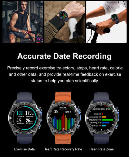 New Outdoor Precise GPS Map GNSS Smart Watch Men 10TM Waterproof 1000mAh Battery 170+Sport Mode Bluetooth Call AMOlED Smartwatch