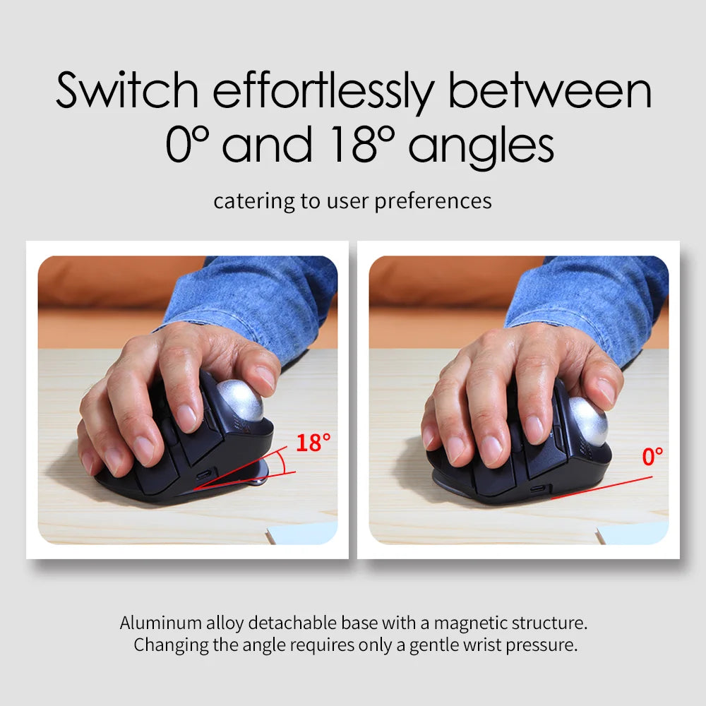 Lefon F33/F26C/F35B Trackball Mouse/ Bluetooth Ergonomic Mouse 2.4G Wireless Rechargeable Rollerball Mice for PC Office Drawing