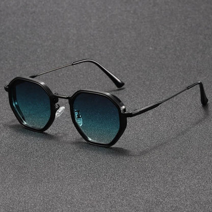 1PCunisex Round Metal Fashionable Sunglasses, Retro Style, Fashionable Basic Model, Classic Color Contrast Matching
