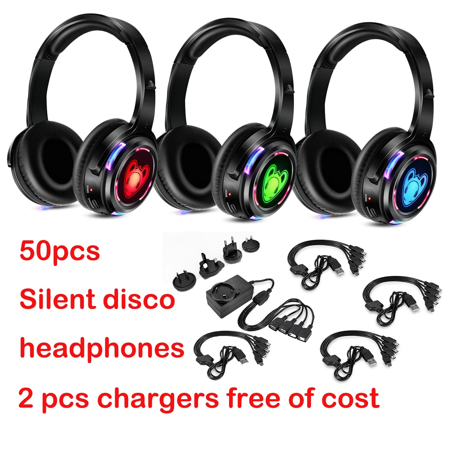Silent Disco Wireless Headphones and RF LED LOGO Headset For DJ Music Pary Club Headphones only