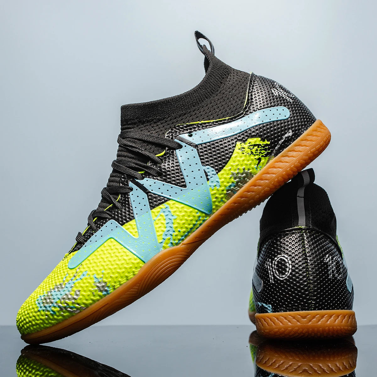 Professional Men's Indoor Flat-Bottomed Football Shoes Adult Durable Comfortable Training Shoes Teenagers Non-Slip Soccer Shoes