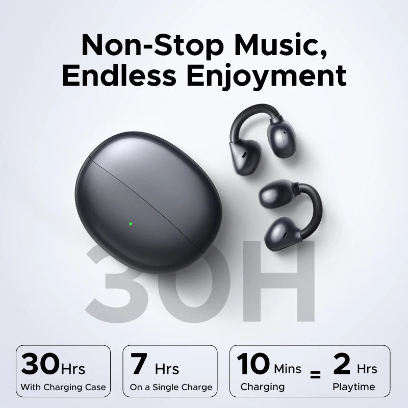 UGREEN ClipBuds Open-Ear Wireless Headphones Bluetooth 6.0 with 4 Mic Clear Call, Earbuds Clip on Earphones 30H Playtime