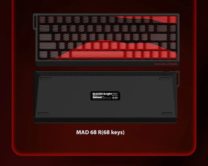 Madlions Mad 60He Magnetic Switch Mechanical Keyboard MAD68 Wired Keyboard Mad60he Custom MAD68he Esports Gamer Keyboard Gifts