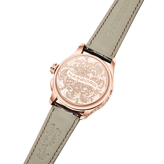 Orologio meccanico da uomo HANBORO – Movimento automatico, sveglia, suoneria oraria, impermeabile fino a 100 m, vetro zaffiro, cassa in acciaio, stile elegante e unico.
