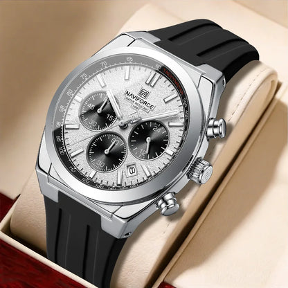 Montre-bracelet pour homme NAVIFORCE – Style luxe et sportif, mouvement à quartz, affichage 24 heures, guichet date, chronographe, étanche – Idée cadeau pour homme