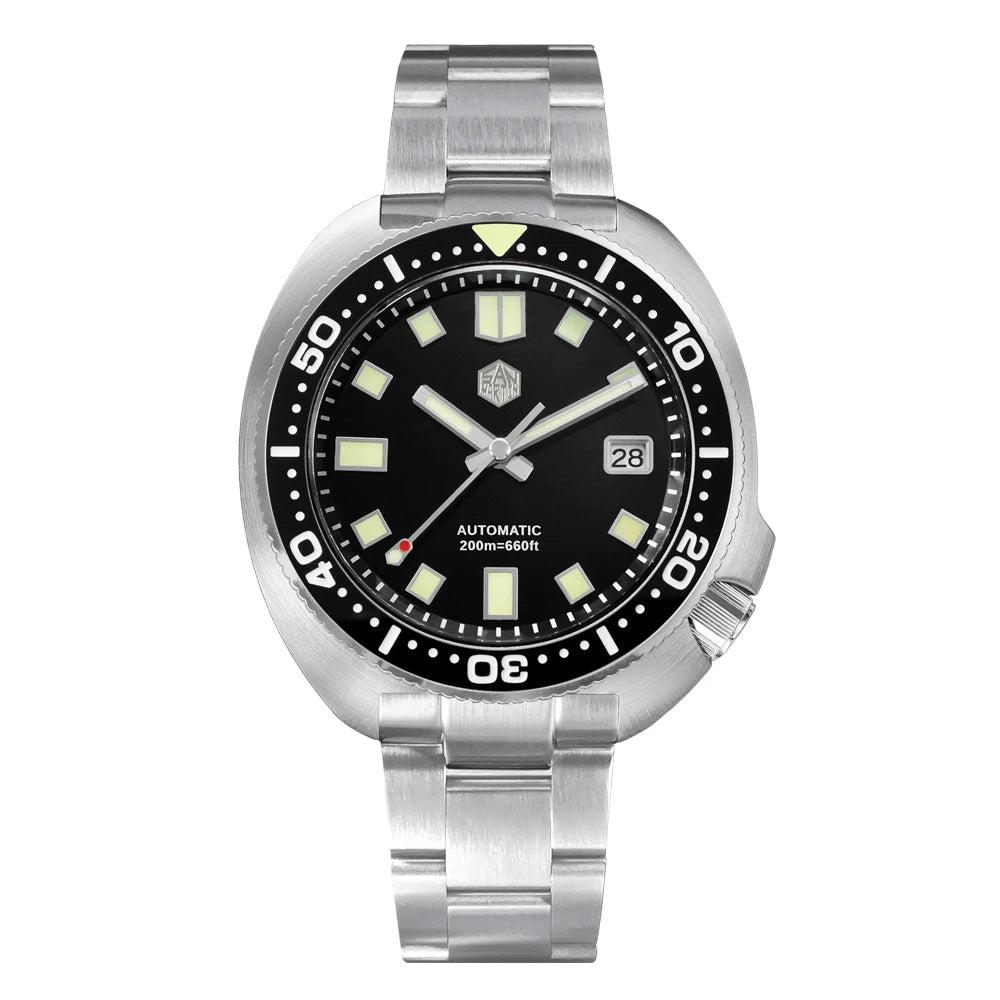 San Martin Turtle Men Diver Watch 44mm NH35 Automatic Mechanical Wristwatch Sapphire Waterproof 200m Luminous Relojes SN0047
