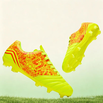 Chaussures de football multi-clous AG/FG pour adultes, tige en PU confortable, crampons antidérapants et résistants à l'usure pour les jeux en plein air sur gazon artificiel