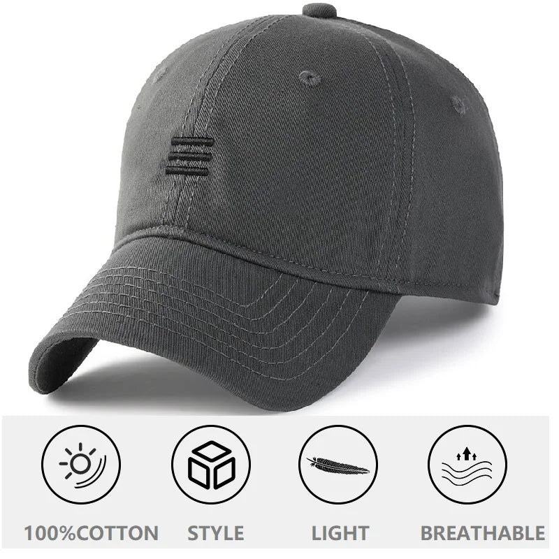 Baseball kapa Big Head Plus Size iz 100 % bombaža, primerna za moške in ženske, nastavljiva kapa »Dad Hat«, velikost 58–60 cm, 61–65 cm