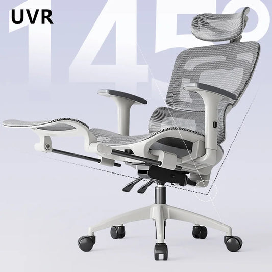 UVR Ergonomic Chair Lift Adjustable Swivel Chair Sedentary Comfort Mesh Staff Chair Reclinable Backrest Stool Mesh Office Chair