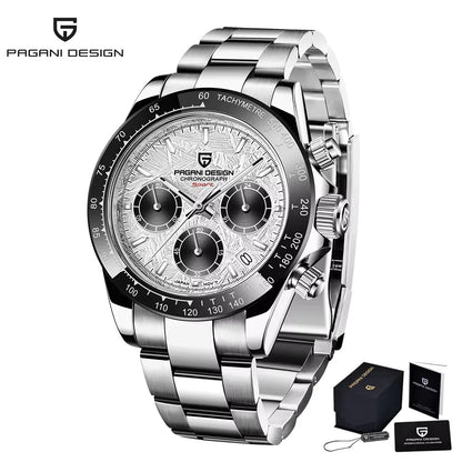 Originale neue PAGANI DESIGN PD-1664 Luxus-Herrenuhr mit japanischem VK63-Quarzwerk, Saphirglas, wasserdichtem Chronographen, Gold