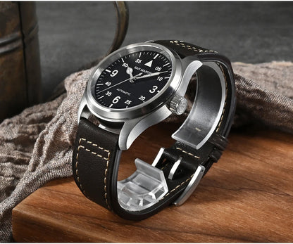 San Martin Men Pilot Watch 37mm Miyota 8215 Fashion Simple Style Military Automatic Mechanical Watches 100m Waterproof BGW-9