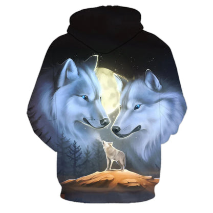 Mikiny s kapucí Animal Wolf s 3D potiskem pro muže i ženy, módní ležérní oversized pulovr, hip hop Harajuku streetwear hoodies