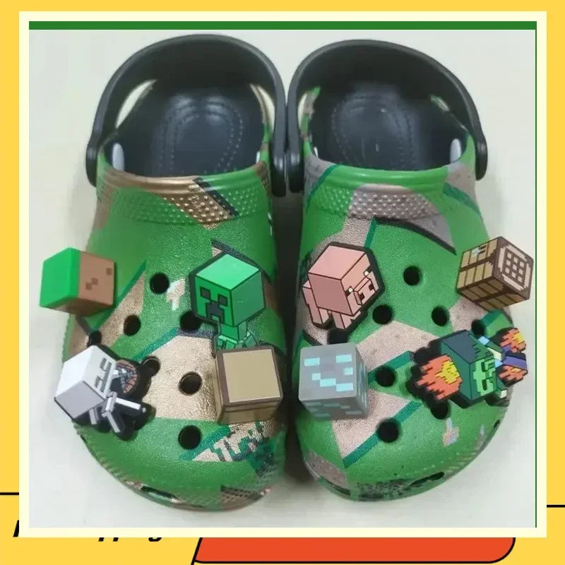 Minecraft 3D World Anime Game Comfortable Lightweight Eva Hole Clogs Sandals Summer Slippers For Adult Home Beach Non Slip Gift