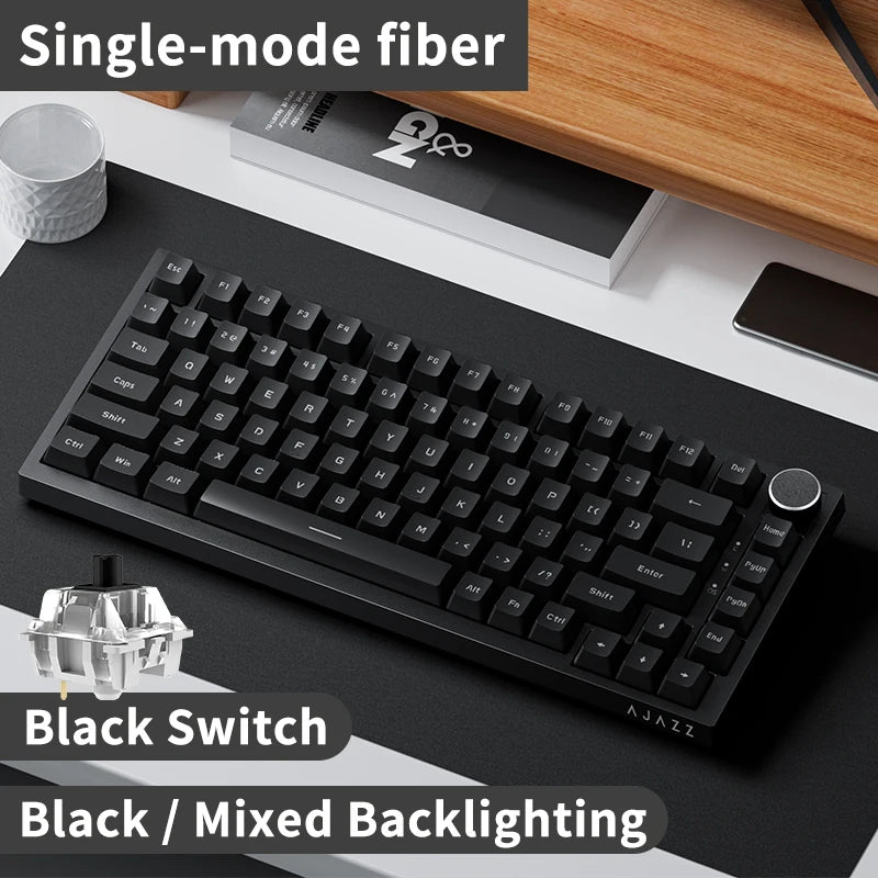AJAZZ AK820 Wired With Rotary Volume Buttons Hot-Swappable Keys For Office And Home Mechanical Keyboards