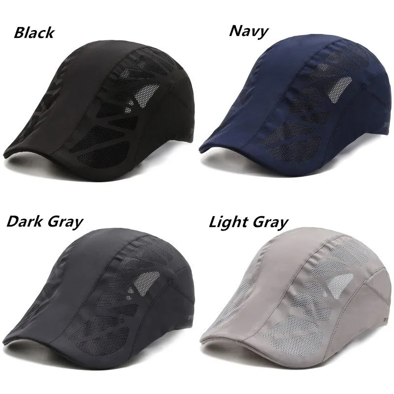 Boné de basebol unissexo com letras impressas, de secagem rápida; chapéus de sol; bonés de malha respirável para atividades ao ar livre no verão; boinas; viseiras; chapéus de golfe