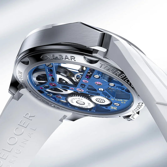Montre AGELOCER Original Tourbillon à lunette en céramique pour homme – Montre mécanique à remontage manuel squelettée de luxe, tendance, cadeau d'anniversaire pour homme