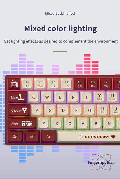 AJAZZ AK680 65% Wireless Mechanical Keyboard ABS Keycap Hot Swap Gamer Keyboard Custom Gasket Gaming Accessories for Pc Laptop