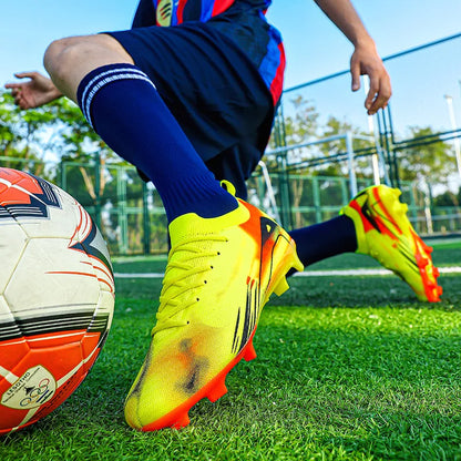 Chaussures de Football professionnelles à fond FG pour hommes, chaussures d'entraînement confortables et durables pour adultes, chaussures de Football à lacets pour adolescents